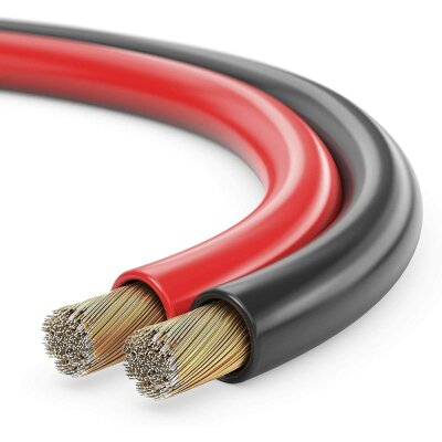 conecto 100m Lautsprecherkabel Lautsprecher Boxen Kabel 2x1,5mm² CCA rot/schwarz