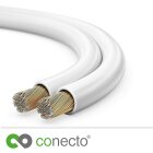 conecto 10m Lautsprecherkabel Lautsprecher Boxen Kabel 2x1,5mm² CCA weiß