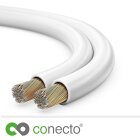 conecto 10m Lautsprecherkabel Lautsprecher Boxen Kabel 2x4,0mm² CCA weiß