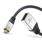 sonero® Premium 4K High Speed Micro HDMI Adapter mit Ethernet, 0,25m, Micro HDMI-D Stecker > HDMI-A Buchse, UltraHD / 4K / 60Hz, 18Gbps, HDMI 2.0a/b, 3-fach geschirmt, schwarz
