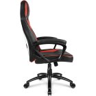 L33T Extreme Gaming Stuhl HQ Bürostuhl Ergonomischer Chefsessel E-Sport PC-Stuhl mit Nacken-, u. Lendenwirbelkissen, PU-Lederbezug, Hohe Rückenlehne, Verstellbarer Schreibtischstuhl E-Sports Gaming Chair, schwarz/rot