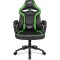 L33T Extreme Gaming Stuhl HQ Bürostuhl Ergonomischer Chefsessel E-Sport PC-Stuhl mit Nacken-, u. Lendenwirbelkissen, PU-Lederbezug, Hohe Rückenlehne, Verstellbarer Schreibtischstuhl E-Sports Gaming Chair, schwarz/grün