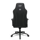 L33T E-Sport Pro Excellence Gaming Stuhl | extra breiter Sitz HQ Bürostuhl Ergonomischer Chefsessel E-Sport PC-Stuhl mit mechanische Lendenwirbelstütze, Lederbezug, Verstellbarer Schreibtischstuhl E-Sports Gaming Chair, schwarz/gelb