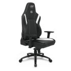 L33T E-Sport Pro Superior XL Gaming Stuhl | extra breiter Sitz HQ Bürostuhl Ergonomischer Chefsessel E-Sport PC-Stuhl mit mechanische Lendenwirbelstütze, Lederbezug, Verstellbarer Schreibtischstuhl E-Sports Gaming Chair