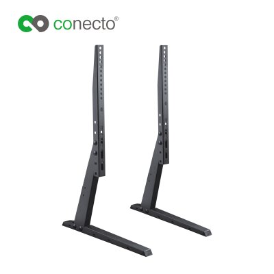 conecto CC50301 Standfuß für TV Geräte mit 94-178 cm (37-70 Zoll), 5-stufig höhenverstellbar, Kabelmanagement, Traglast: max. 35,0kg, VESA 600x400, schwarz, B-Ware wie NEU