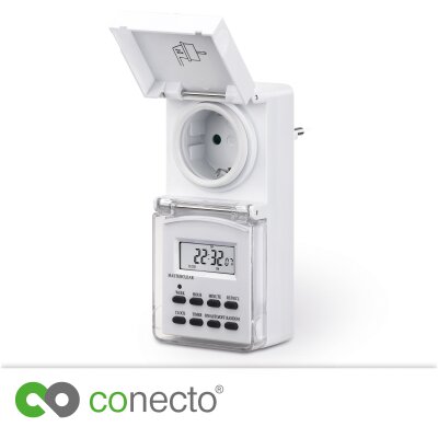 conecto Digitale Zeitschaltuhr, IP44, 3600 Watt, weiß, B-Ware wie NEU