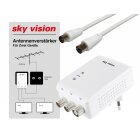 sky vision BK-AV 12 Antennenverstärker 2x20dB, Verteiler für 2 Geräte