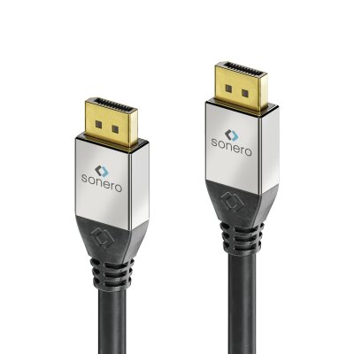 sonero® Premium DisplayPort Kabel, 3,00m, UltraHD / 4K / 60Hz, schwarz
