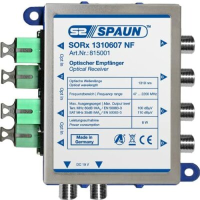 Spaun SORx 1310607 NF Optischer Empfänger (4X F-Anschlüsse, Wellenlänge 1310 nm)