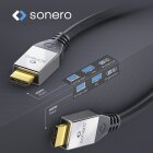 sonero® Premium Aktives High Speed HDMI Kabel mit Ethernet, 7,50m, UltraHD / 4K / 60Hz, 18Gbps, schwarz