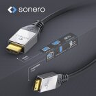 sonero® Premium High Speed Mini HDMI Kabel mit Ethernet, 3,00m, UltraHD / 4K / 60Hz, 18Gbps, schwarz
