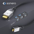 sonero® Premium High Speed Micro HDMI Kabel mit Ethernet, 3,00m, UltraHD / 4K / 60Hz, 18Gbps, schwarz