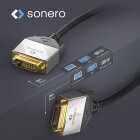 sonero® Premium Dual Link DVI Kabel, 1,50m, WQXGA (2560x1600), schwarz