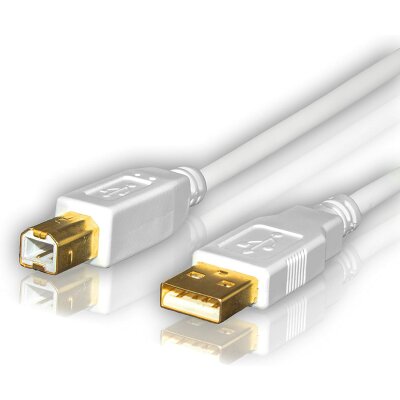 Sentivus UC040-300 USB 2.0 Kabel / Druckerkabel (USB-A Stecker - USB-B Stecker), 3,00m, weiß