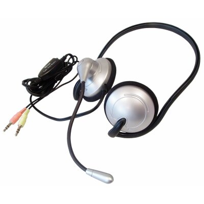 Transmedia HiFi-Stereo Over-Ear-Kopfhörer mit Mikrofon (2x 3,5mm Klinkenstecker)