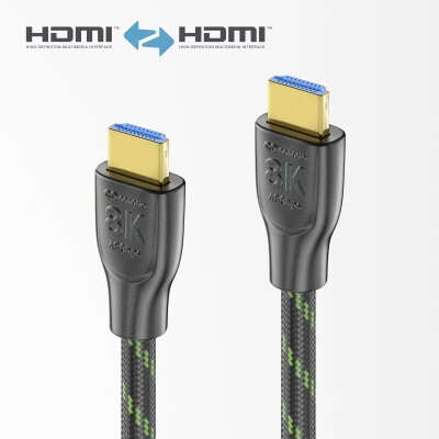 conecto Premium Zertifiziertes 8K Ultra High Speed HDMI Kabel mit Ethernet, Nylongeflecht, vergoldete Anschlüsse (8K UltraHD, 4K 3D mit 50Hz/60Hz, 48Gbps Full Bandwith, Dynamic HDR)