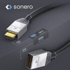 sonero® Premium High Speed HDMI Adapter mit Ethernet, 0,25m, UltraHD / 4K / 60Hz, 18Gbps, schwarz