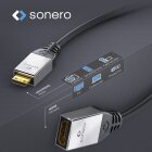 sonero® Premium High Speed Mini HDMI Adapter mit Ethernet, 0,25m, UltraHD / 4K / 60Hz, 18Gbps, schwarz