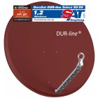 DUR-line Select 85/90cm Rot Satelliten-Schüssel - 3 x Test + Sehr gut + Aluminium Sat-Spiegel, B-Ware wie NEU