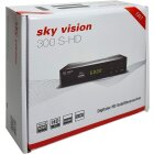 sky vision HD SAT Receiver 300 S-HD, Receiver für Sat Empfang, Digitaler Satelliten Receiver DVB-S2, Sat Receiver HDMI & SCART, Satellitenreceiver fu¨r SAT-HDTV, 12V Camping, USB-Mediaplayer, schwarz + inkl. HDMI Kabel