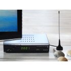 SET-ONE EasyOne 740 HD DVB-T2 Receiver inkl. 3 Monate gratis Freenet TV, PVR Ready, Full-HD, HDMI, LAN, Mediaplayer, USB 2.0, HBBTV, 12V Camping Adapter Kabel, 2 Meter HDMI Kabel und DVB-T2 Antenne
