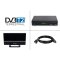 SET-ONE EasyOne 740 HD DVB-T2 Receiver inkl. 3 Monate gratis Freenet TV (Private Sender in HD), PVR Ready, 1080p, HDMI, LAN, HBBTV, USB 2.0, 12V tauglich, 2m HDMI Kabel, DVB-T2 Zimmerantenne