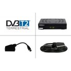 Vantage VT-93 DVB-T2 Receiver inkl. 3 Monate gratis Freenet TV (Private Sender in HD), PVR Ready, Digital, Full-HD 1080p, HDMI, Mediaplayer, USB 2.0, 12V tauglich, SCART ADPATER, 1,5m SCART Kabel,