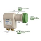 Humax Green Power Quattro-LNB, Stromspar-LNB, Satelliten universal LNB, LTE-Filter, für Multischalter