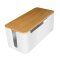 LogiLink Kabelbox, 320x140x130 mm, weiß mit Bambus-Deckel