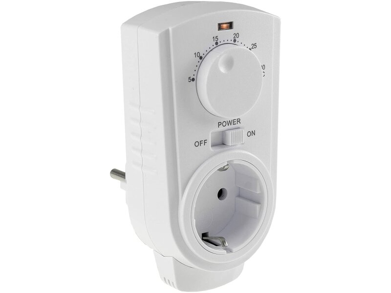Thermostat Steckdose mit Temperaturregler Steckdosen-Thermostat für Heizung Ventilator Infrarotheizung Kühlgeräte analoger Drehregler