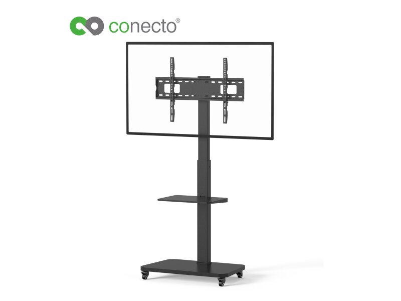 conecto CC50863 TV-Ständer Standfuß für Flachbildschirm LCD LED Plasma höhenverstellbar 37-75 Zoll (94-190 cm, bis 40 kg Tragkraft) max. VESA 600x400mm, schwarz