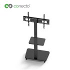 conecto CC50863 TV-Ständer Standfuß für Flachbildschirm LCD LED Plasma höhenverstellbar 37-75 Zoll (94-190 cm, bis 40 kg Tragkraft) max. VESA 600x400mm, schwarz