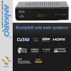 Ankaro DSR 2100 digitaler Full HD 1080p Satelliten Receiver schwarz mit USB Mediaplayer/HDMI/Scart/LED Display / 12V Netzteil ideal für Camping