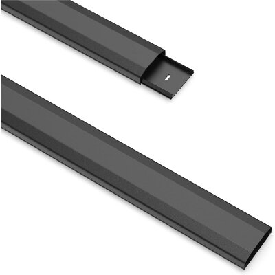 PureMounts® Kabelkanal Kunststoff mit Klebeband + Schrauben/Dübel, 0,50m, schwarz