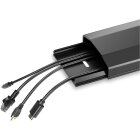 PureMounts® Kabelkanal Kunststoff mit Klebeband + Schrauben/Dübel, 0,50m, schwarz