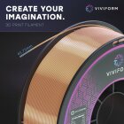 Viviform silk PLA Filament für 3D Drucker, 1kg Rolle, Durchmesser 1,75mm +/- 0,03mm, Kupfer metallic