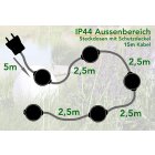 Verlängerungskabel 15m für Aussen IP44 5-fach...