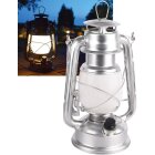 ChiliTec LED Camping Laterne Garten-Laterne Silber Retro...