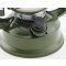ChiliTec LED Camping Laterne Garten-Laterne Army Green Oliv Retro Design I Dimmbar Batteriebetrieb 4x AA Mignon 23,5cm Bügel Warmweiß