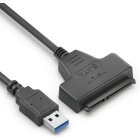 conecto, USB 3.0 auf SATA Adapter, Konverter für 2.5 Zoll Festplatten/Laufwerke, SSD und HDD auf USB-A, UASP Unterstützung, 5 GB/s, 25cm